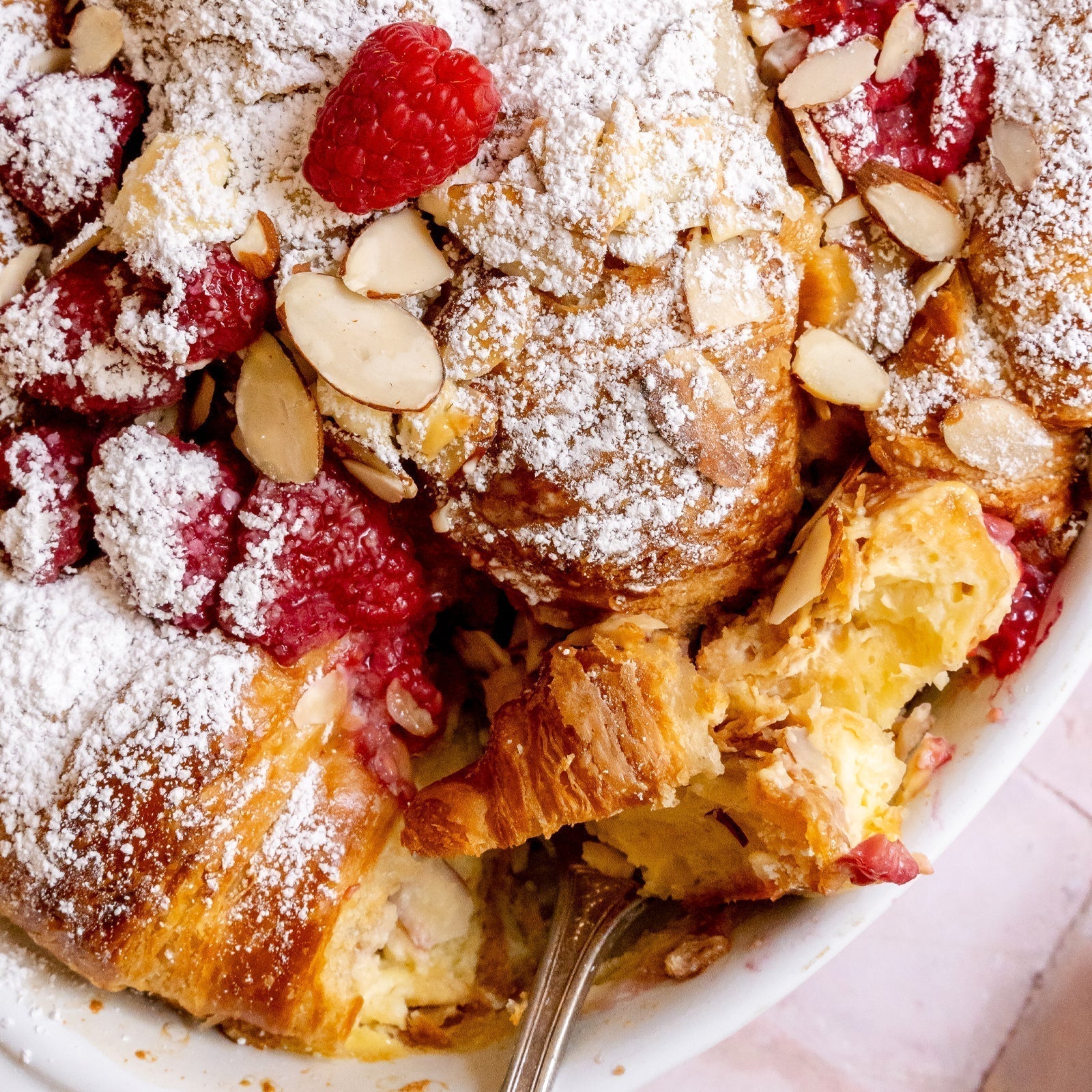 Almond Raspberry Vanilla U Bet Croissant Casserole
