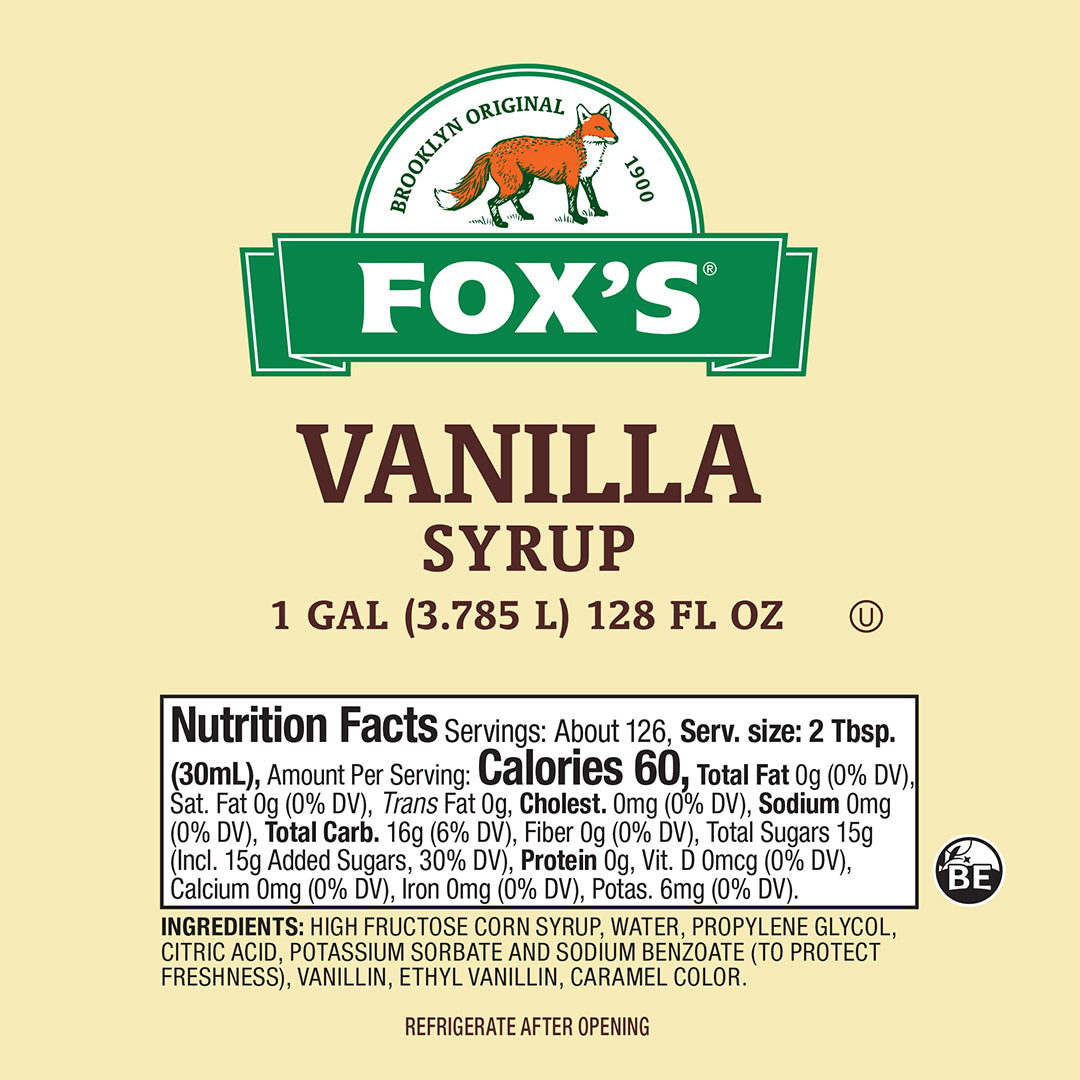 Vanilla Syrup, Gallon