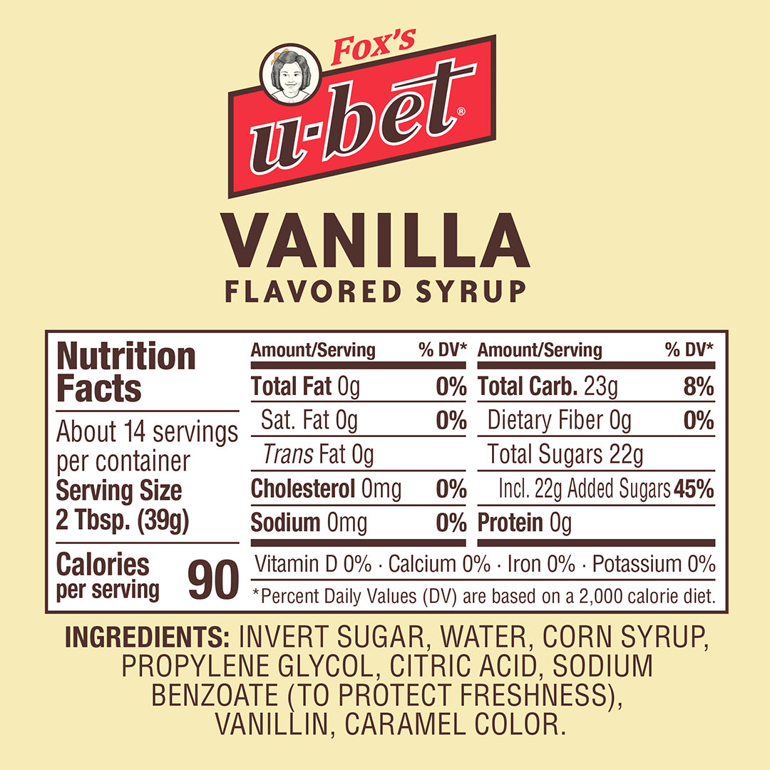 Vanilla Syrup, 20 oz